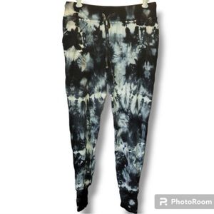 Young Fabulous & Broke Tie Dye Batik Boho Black White Joggers - XS
